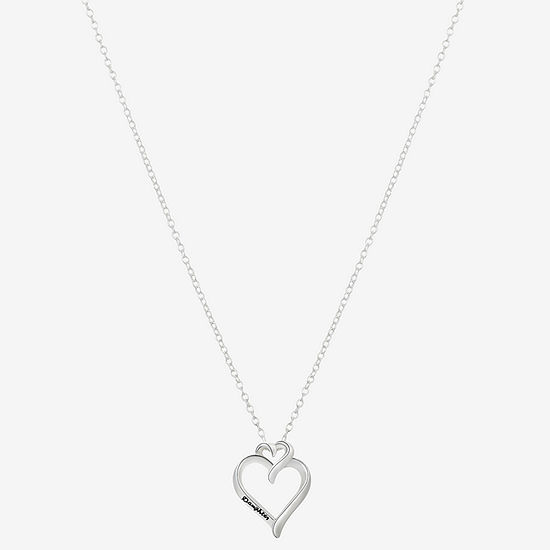 Footnotes Daughter Sterling Silver 16 Inch Link Heart Pendant Necklace