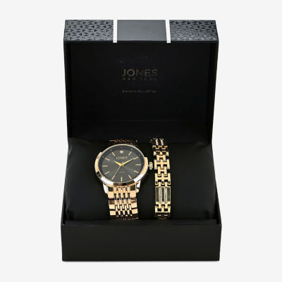 Jones N.Y. Mens Gold Tone Bracelet Watch M0183g-42-G27
