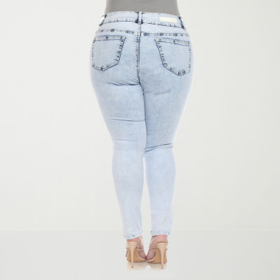 White Mark Womens Plus Stretch Fabric Skinny Fit Jean