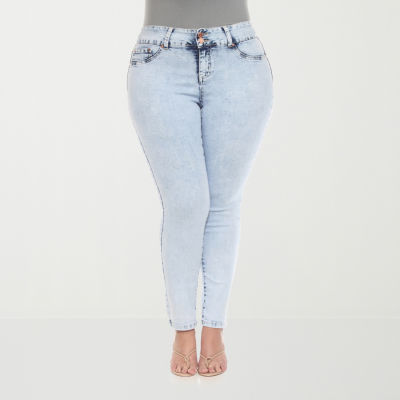 White Mark Womens Plus Stretch Fabric Skinny Fit Jean