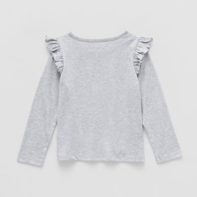 Okie Dokie Toddler & Little Girls Round Neck Long Sleeve T-Shirt