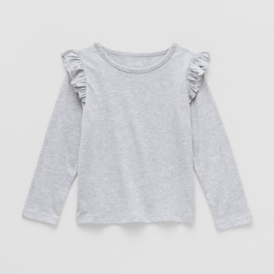 Okie Dokie Toddler & Little Girls Round Neck Long Sleeve T-Shirt