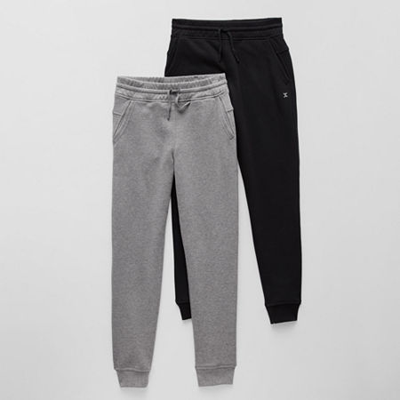Xersion Little & Big Boys 2-pc. Mid Rise Cuffed Fleece Jogger Pant, Large (14-16), Black