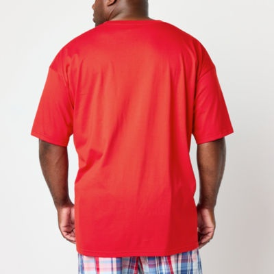 St. John's Bay Mens Crew Neck Short Sleeve Big and Tall Pajama Top