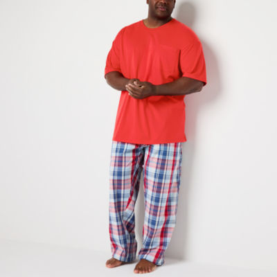 St. John's Bay Mens Crew Neck Short Sleeve Big and Tall Pajama Top