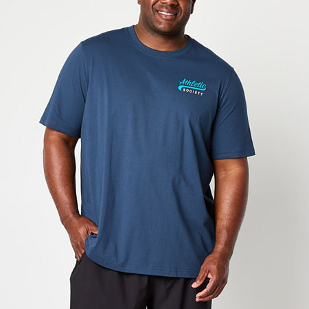 Xersion Big and Tall Mens Crew Neck Short Sleeve Regular Fit Graphic T-Shirt, 3x-large Tall, Blue