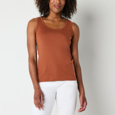 St. John's Bay Womens Scoop Neck Sleeveless Tank Top
