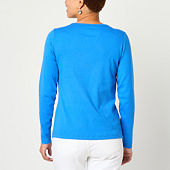 St. John's Bay Womens Keyhole Neck Short Sleeve Blouse