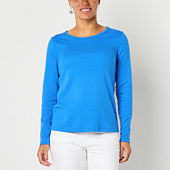 a.n.a Womens Crew Neck Long Sleeve T-Shirt