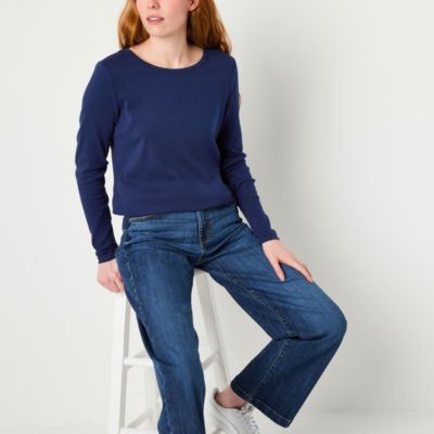 St. John's Bay Womens Crew Neck Long Sleeve T-Shirt