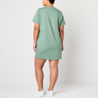 PUMA Womens Plus Short Sleeve T-Shirt Dress