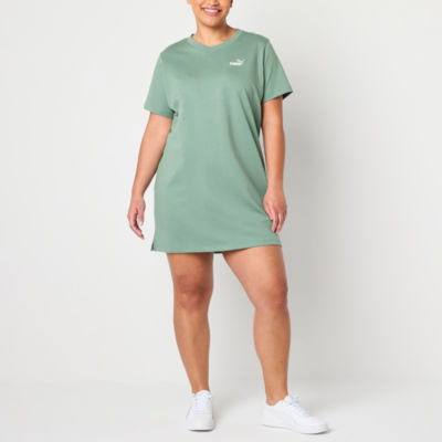 PUMA Womens Short Sleeve T-Shirt Dress Plus