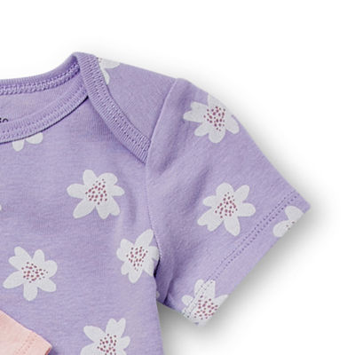 Okie Dokie Baby Girls Crew Neck Short Sleeve Rib 4-pc. Bodysuit