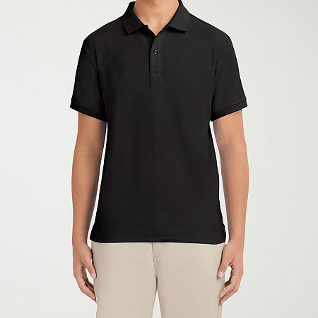 IZOD Pique Mens Regular Fit Short Sleeve Polo Shirt, Large, Black