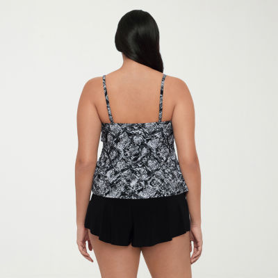 Trimshaper Womens Animal Print Tankini Swimsuit Top
