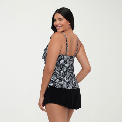 Trimshaper Womens Animal Print Tankini Swimsuit Top