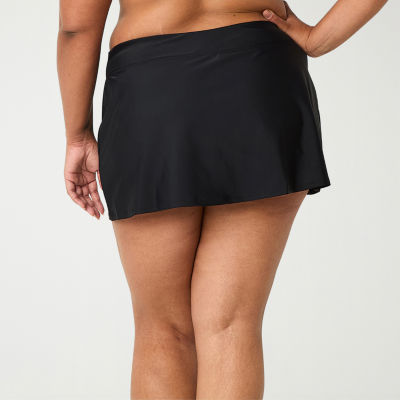 ZeroXposur Womens Comfort Waistband Plus Swim Skirt