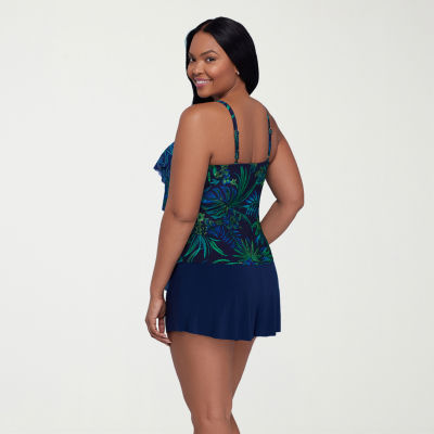 Trimshaper Womens Leaf Tankini Swimsuit Top