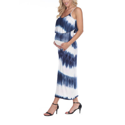 White Mark Malea Womens Maternity Sleeveless Tie-Dye Tie Dye Maxi Dress