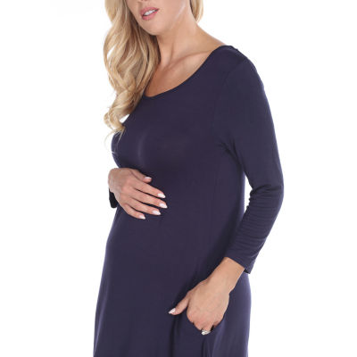 White Mark Maternity Kayla Womens Scoop Neck 3/4 Sleeve Tunic Top