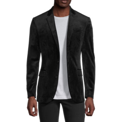 JF J.Ferrar Velvet Mens Stretch Fabric Super Slim Fit Sport Coat