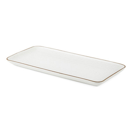 Linden Street Harper Stoneware Serving Tray, One Size, White