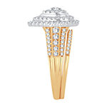 Womens 1 CT. T.W. Genuine White Diamond 10K Gold Pear Halo Bridal Set