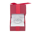 Womens 1 CT. T.W. Genuine White Diamond 10K White Gold Pear Halo Bridal Set