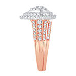 Womens 1 CT. T.W. Genuine White Diamond 10K Rose Gold Pear Halo Bridal Set