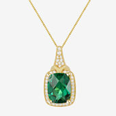 Womens Genuine Green Emerald 10K Gold Pendant Necklace JCPenney