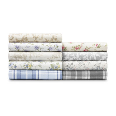 Laura Ashley 100% Cotton Brushed Flannel Sheet Set