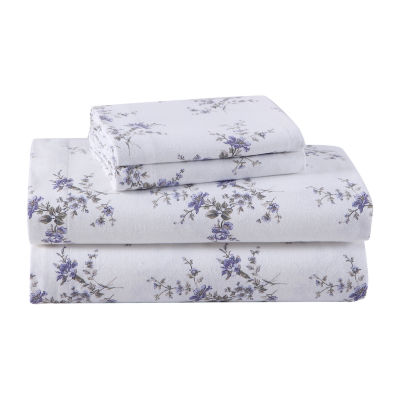 Laura Ashley 100% Cotton Brushed Flannel Deep Pocket Sheet Set