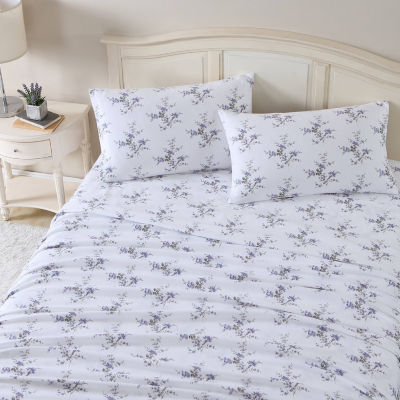 Laura Ashley 100% Cotton Brushed Flannel Deep Pocket Sheet Set