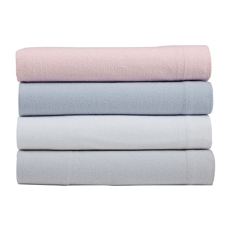 Laura Ashley 100% Cotton Brushed Flannel Deep Pocket Sheet Set, One Size, Pink