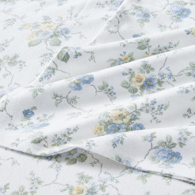 Laura Ashley 100% Cotton Brushed Flannel Sheet Set