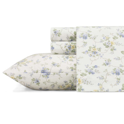 Laura Ashley 100% Cotton Brushed Flannel Sheet Set