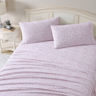 Laura Ashley 100% Cotton Brushed Flannel Deep Pocket Sheet Set