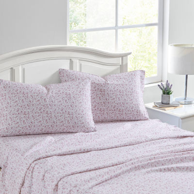 Laura Ashley 100% Cotton Brushed Flannel Deep Pocket Sheet Set