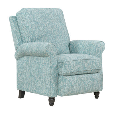 ProLounger Keaton Transitional Roll-Arm Push Back Recliner in Coral Print Fabric