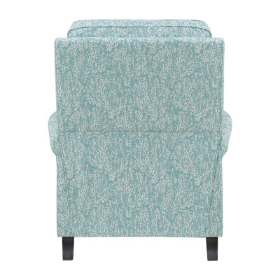 ProLounger Keaton Transitional Roll-Arm Push Back Recliner Coral Print Fabric