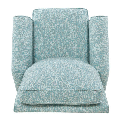 ProLounger Keaton Transitional Roll-Arm Push Back Recliner in Coral Print Fabric