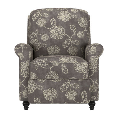 ProLounger Keaton Transitional Roll-Arm Push Back Recliner in Floral Fabric
