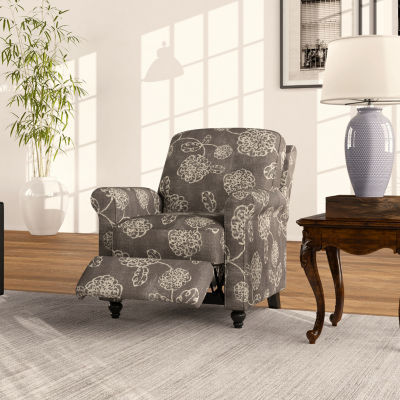 ProLounger Keaton Transitional Roll-Arm Push Back Recliner in Floral Fabric