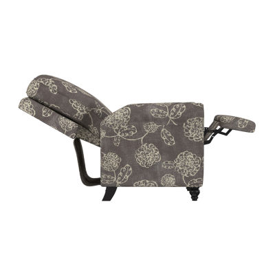 ProLounger Keaton Transitional Roll-Arm Push Back Recliner in Floral Fabric
