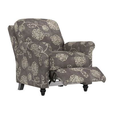 ProLounger Keaton Transitional Roll-Arm Push Back Recliner in Floral Fabric