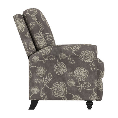 ProLounger Keaton Transitional Roll-Arm Push Back Recliner in Floral Fabric