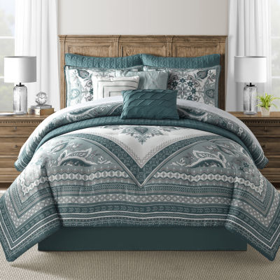 Eden & Oak Palisades 10pc. Embroidered Comforter Set, Color Teal