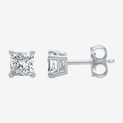 CT. T.W. Lab Grown White Diamond 10K White Gold Stud Earrings