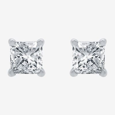 CT. T.W. Lab Grown White Diamond 10K White Gold Stud Earrings