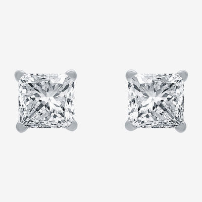 1 CT. T.W. Lab Grown White Diamond 10K White Gold Stud Earrings